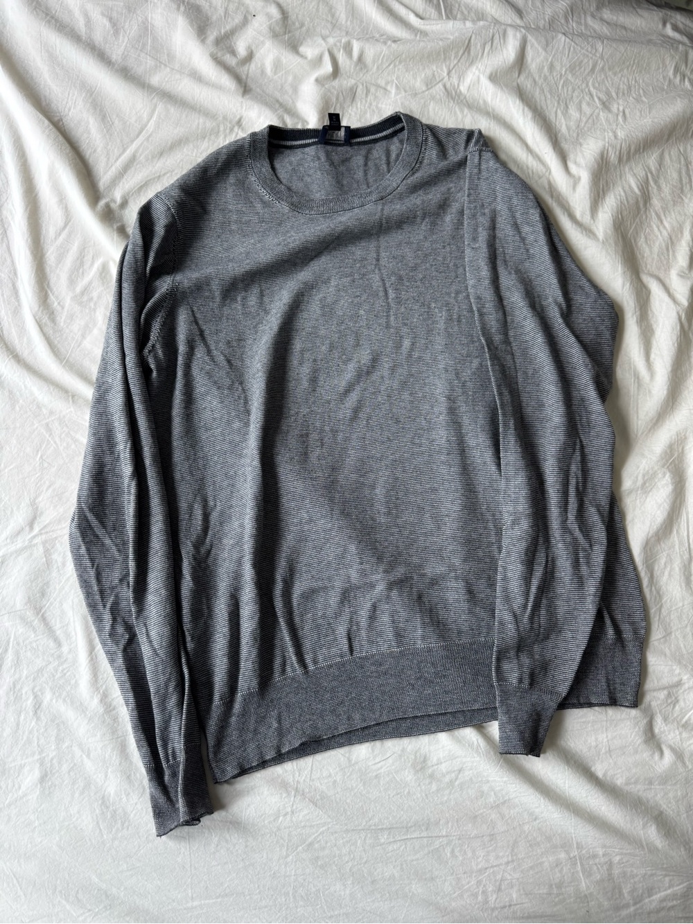 Faherty Men's Heather Grey Crewneck Sweater